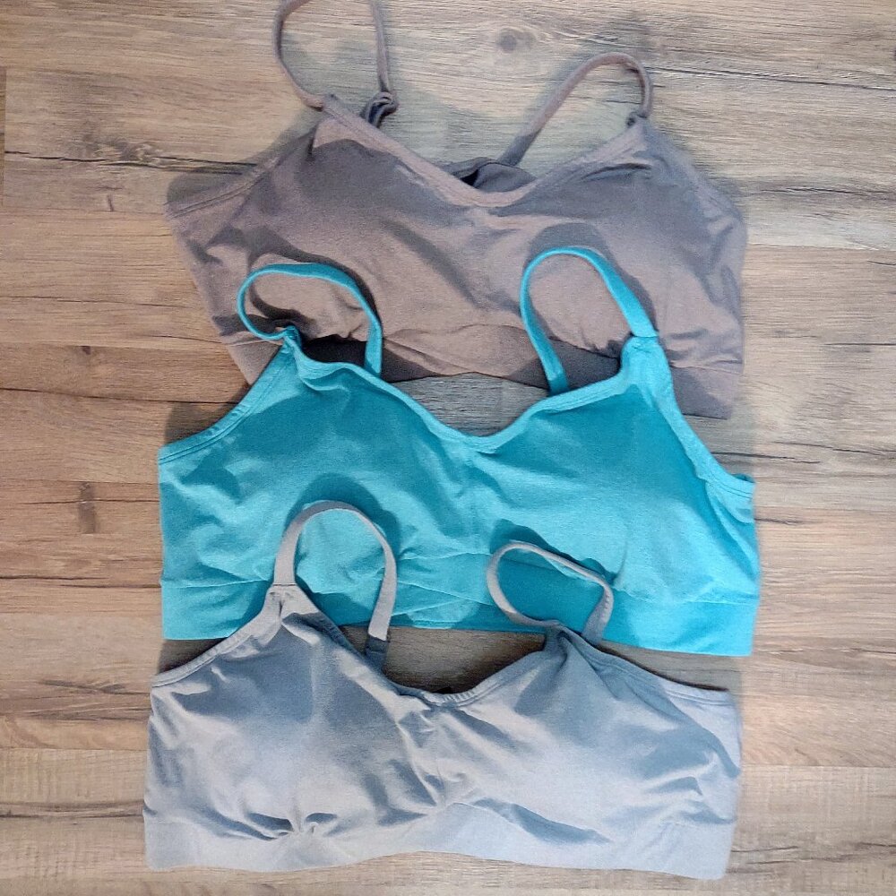 Size 2 2X Torrid bras SET OF 3 Lightly Lined Heather Cross Front Bralettes lot
